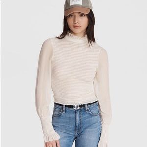 RAG & BONE Kayden Smocked Ruffle Blouse